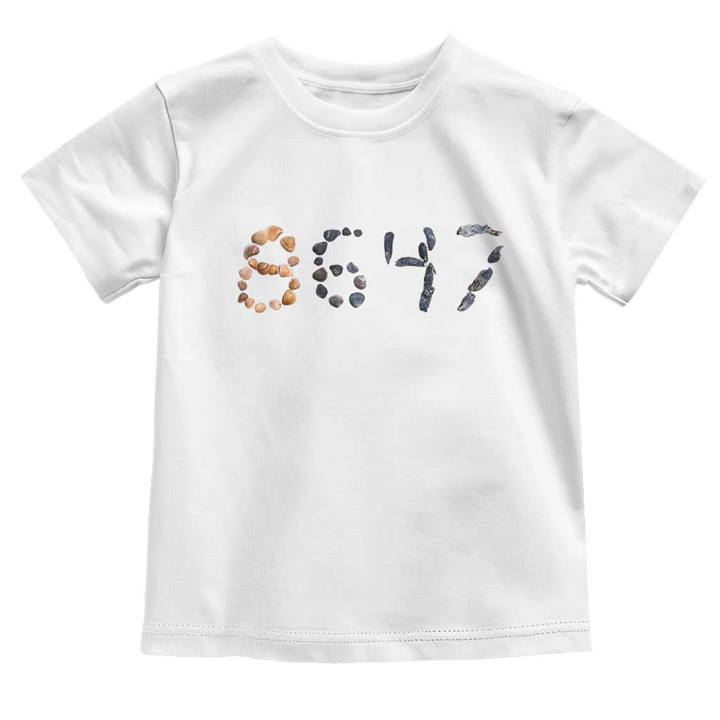 86 47 Seashell Graphic Subtle Summer Coastal Toddler T Shirt Viral 2026 Beach Walk Political Satire TS02 White Print Your Wear