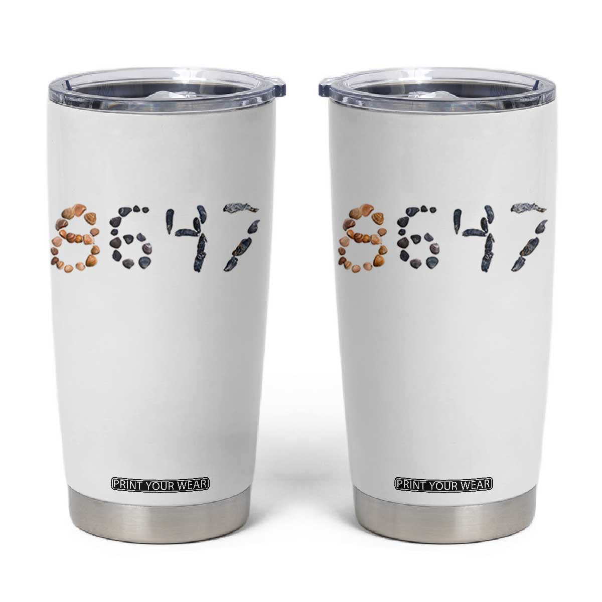 86 47 Seashell Graphic Subtle Summer Coastal Tumbler Cup Viral 2026 Beach Walk Political Satire TS02 White Print Your Wear