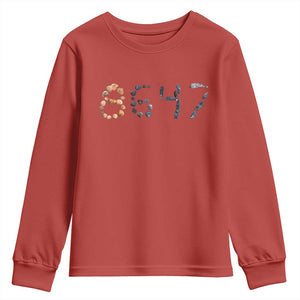 86 47 Seashell Graphic Subtle Summer Coastal Youth Sweatshirt Viral 2026 Beach Walk Political Satire TS02 Red Print Your Wear