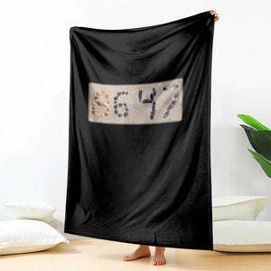 86 47 Seashell Beach Sand Graphic Throw Blanket Subtle Coastal Summer Political Satire TS02 Print Your Wear
