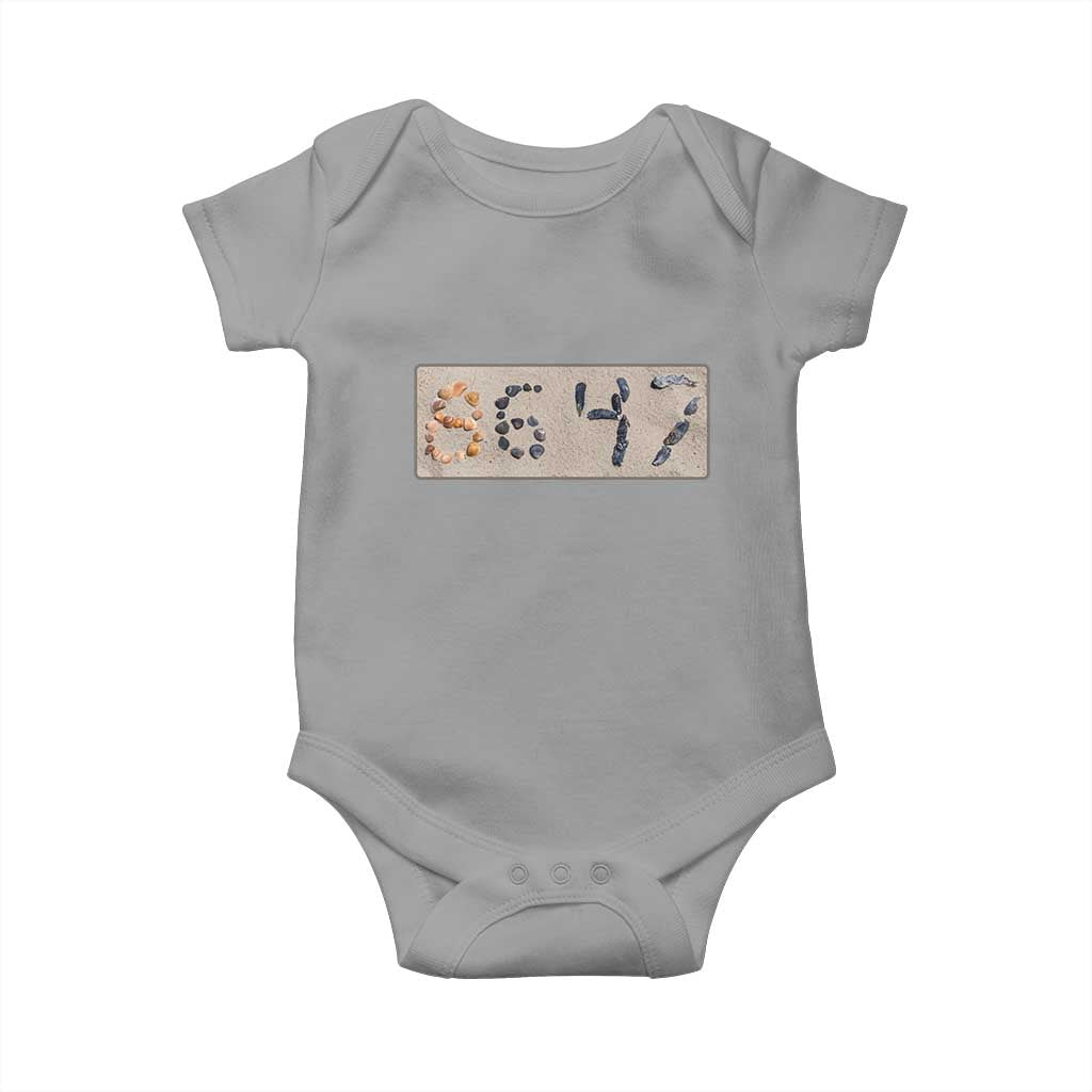 86 47 Seashell Beach Sand Graphic Baby Onesie Subtle Coastal Summer Political Satire TS02 Sport Gray Print Your Wear