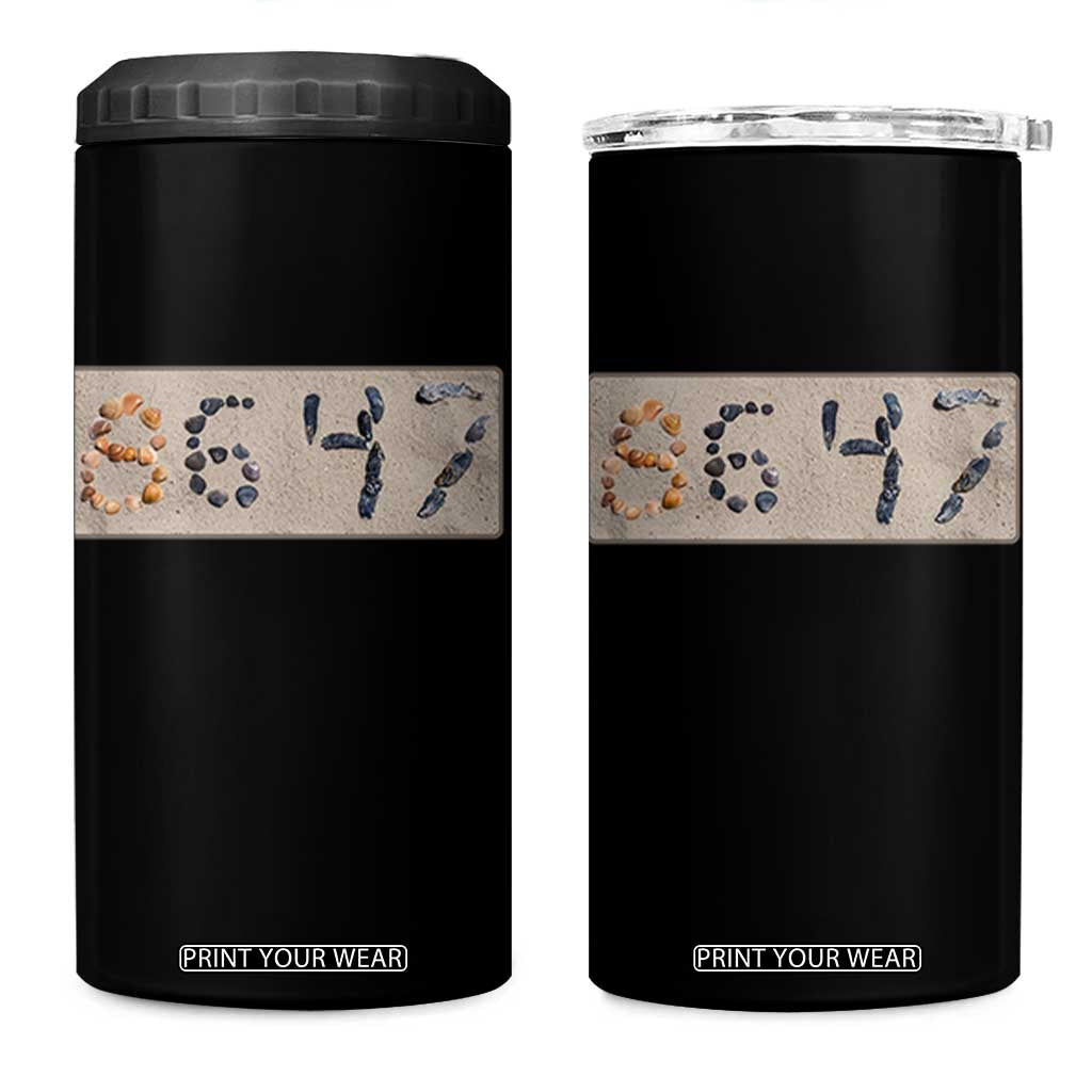 86 47 Seashell Beach Sand Graphic 4 in 1 Can Cooler Tumbler Subtle Coastal Summer Political Satire TS02 One Size: 16 oz Black Print Your Wear