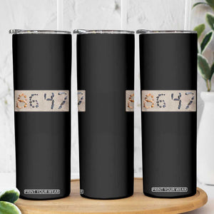 86 47 Seashell Beach Sand Graphic Skinny Tumbler Subtle Coastal Summer Political Satire TS02 Print Your Wear