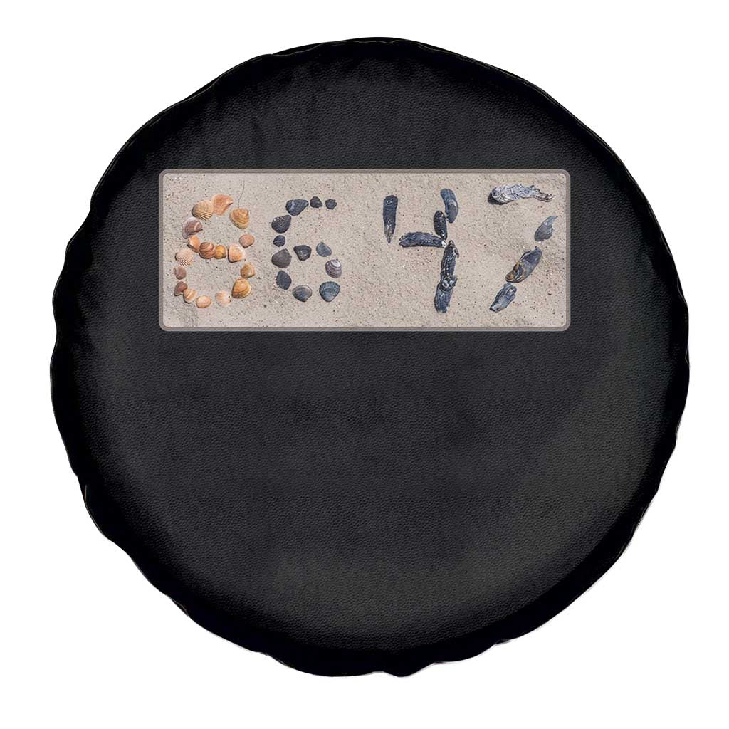 86 47 Seashell Beach Sand Graphic Spare Tire Cover Subtle Coastal Summer Political Satire TS02 Print Your Wear