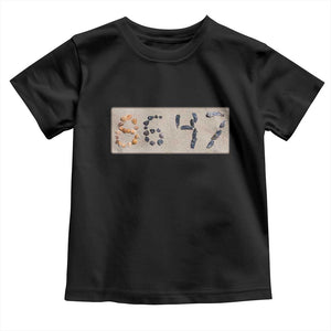 86 47 Seashell Beach Sand Graphic Toddler T Shirt Subtle Coastal Summer Political Satire TS02 Black Print Your Wear