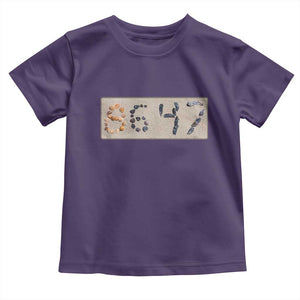 86 47 Seashell Beach Sand Graphic Toddler T Shirt Subtle Coastal Summer Political Satire TS02 Purple Print Your Wear