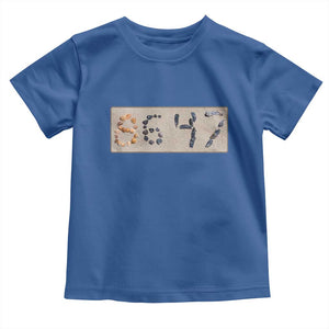 86 47 Seashell Beach Sand Graphic Toddler T Shirt Subtle Coastal Summer Political Satire TS02 Royal Blue Print Your Wear