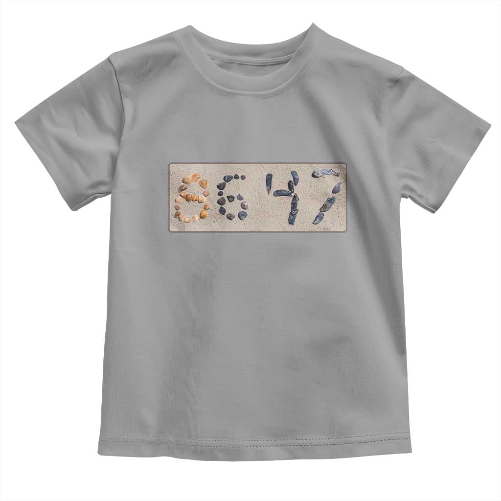 86 47 Seashell Beach Sand Graphic Toddler T Shirt Subtle Coastal Summer Political Satire TS02 Sport Gray Print Your Wear