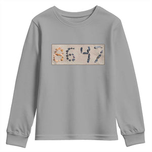 86 47 Seashell Beach Sand Graphic Youth Sweatshirt Subtle Coastal Summer Political Satire TS02 Sport Gray Print Your Wear