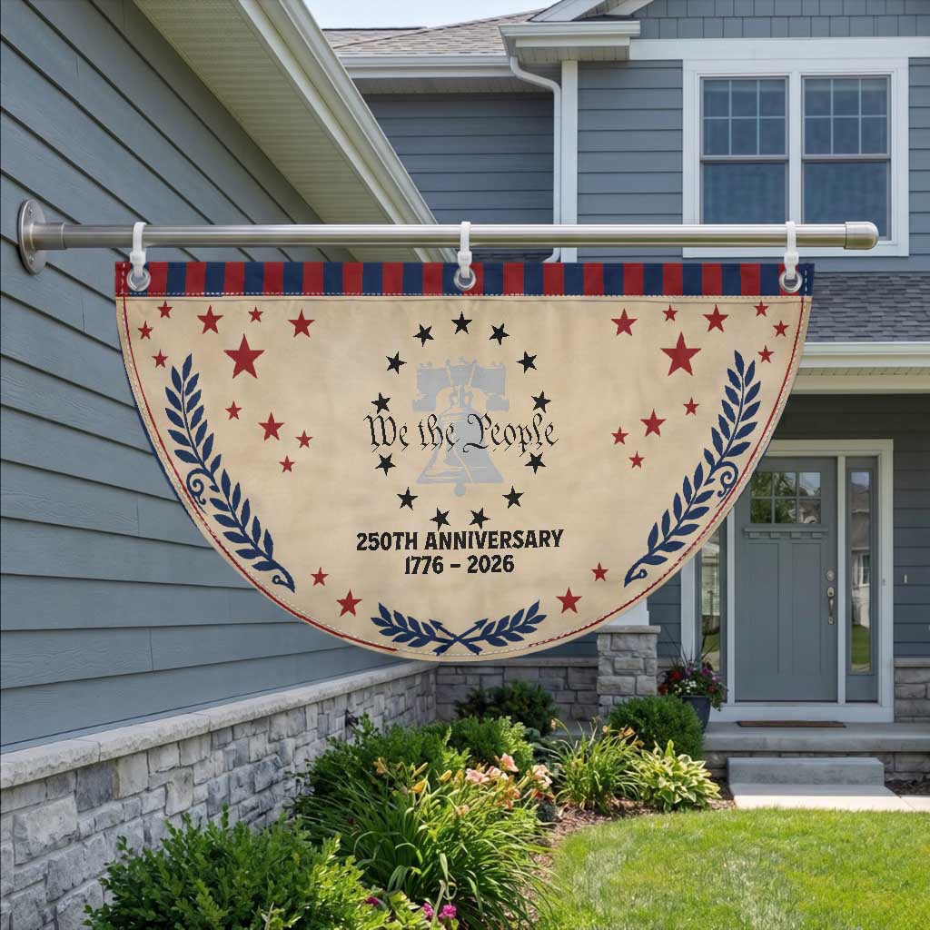 We The People 250th Anniversary Liberty Bell Patriotic Fan Flag USA 1776 to 2026 America Semiquincentennial Celebration