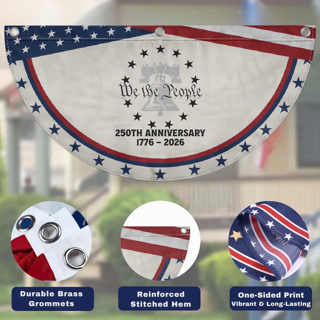 We The People 250th Anniversary Liberty Bell Patriotic Fan Flag USA 1776 to 2026 America Semiquincentennial Celebration