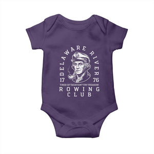 Delaware River Rowing Club 1776 Vintage Funny Patriotic Baby Onesie George Washington Tired of Taxation Try Treason TS02 Purple Print Your Wear