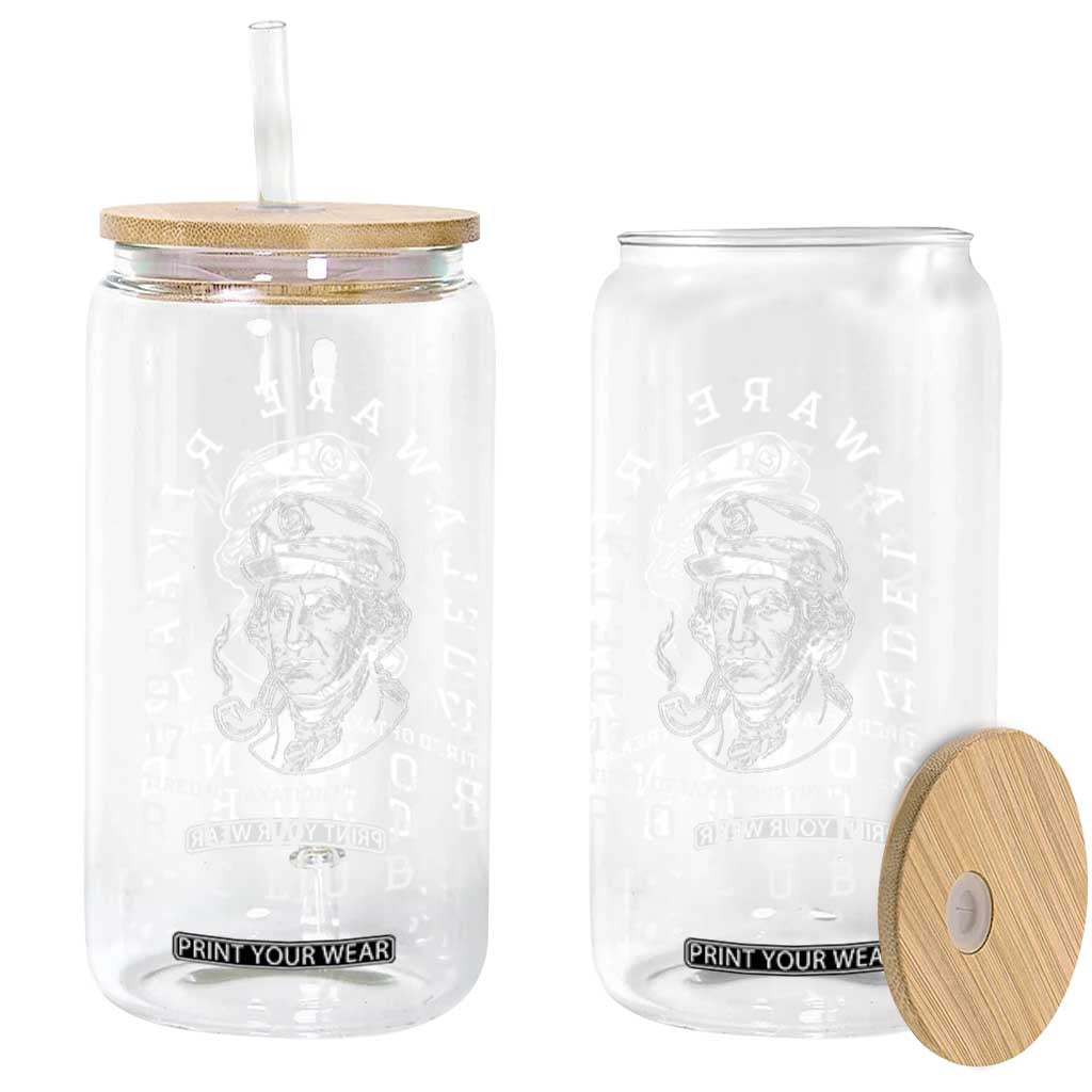 Delaware River Rowing Club 1776 Vintage Funny Patriotic Glass Can George Washington Tired of Taxation Try Treason TS02 Print Your Wear