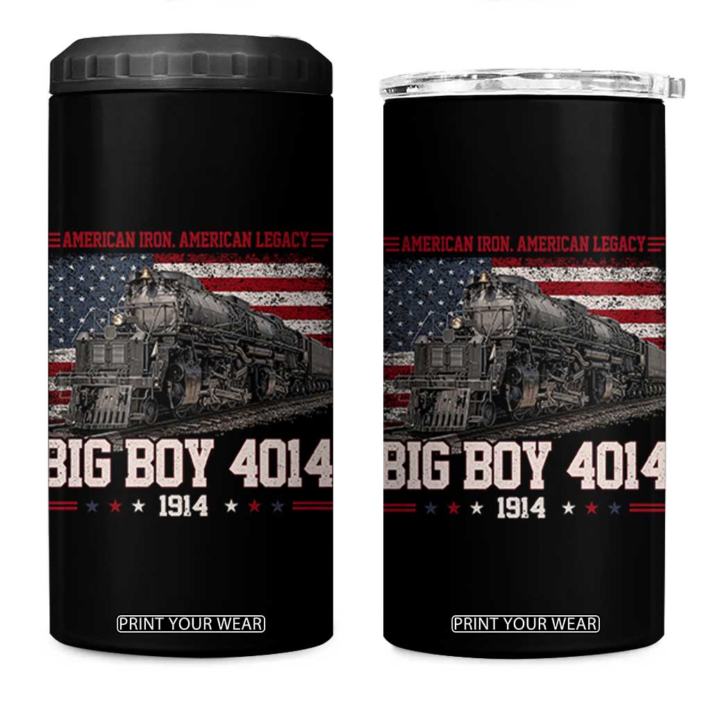 Vintage USA Steam Locomotive Patriotic Pride 4 in 1 Can Cooler Tumbler American Iron American Legacy TS02 One Size: 16 oz Black Print Your Wear