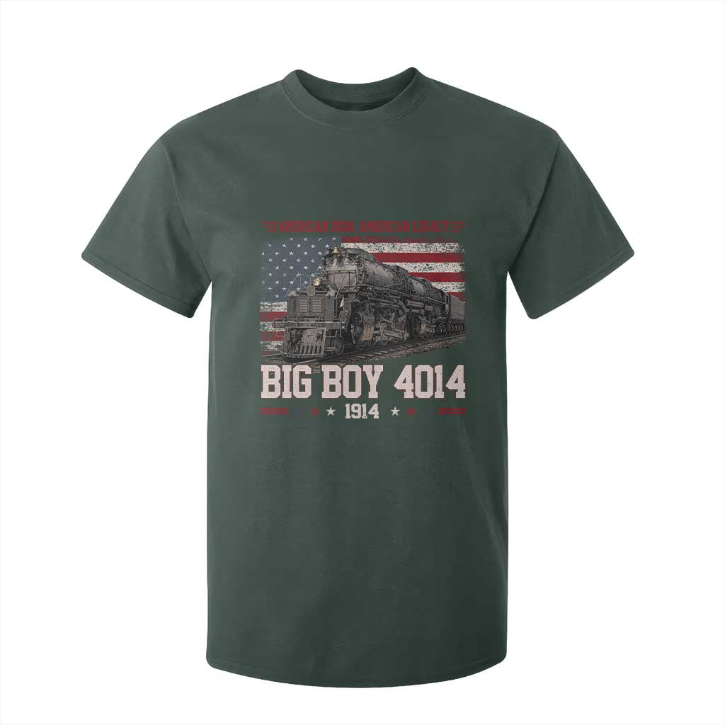 Vintage USA Steam Locomotive Patriotic Pride T Shirt For Kid American Iron American Legacy TS02 Dark Forest Green Print Your Wear