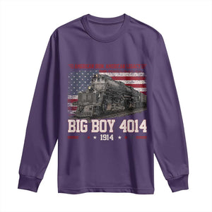 Vintage USA Steam Locomotive Patriotic Pride Long Sleeve Shirt American Iron American Legacy TS02 Purple Print Your Wear