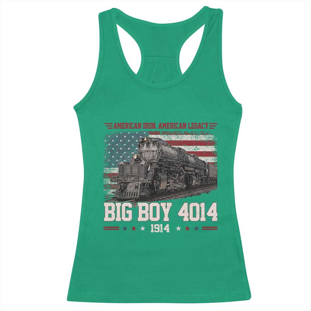 Vintage USA Steam Locomotive Patriotic Pride Racerback Tank Top American Iron American Legacy TS02 Irish Green Print Your Wear