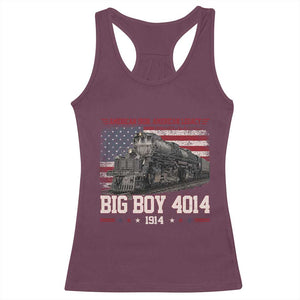 Vintage USA Steam Locomotive Patriotic Pride Racerback Tank Top American Iron American Legacy TS02 Maroon Print Your Wear