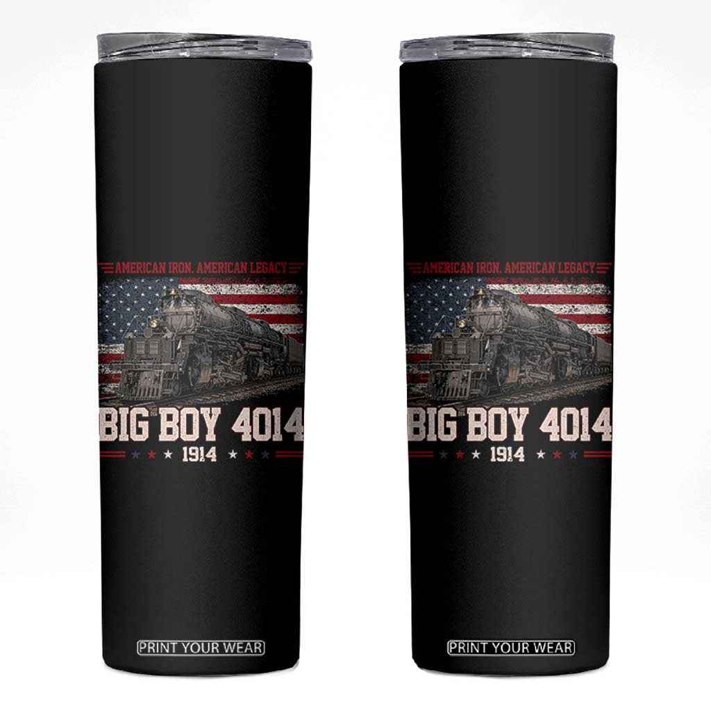 Vintage USA Steam Locomotive Patriotic Pride Skinny Tumbler American Iron American Legacy TS02 Black Print Your Wear