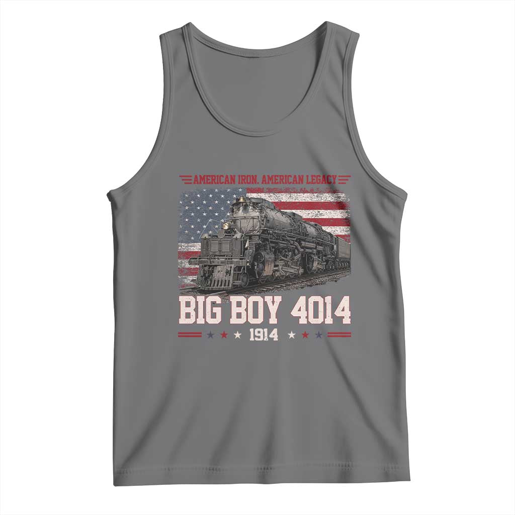 Vintage USA Steam Locomotive Patriotic Pride Tank Top American Iron American Legacy TS02 Black Heather Print Your Wear