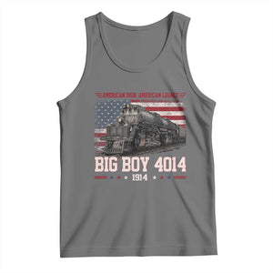 Vintage USA Steam Locomotive Patriotic Pride Tank Top American Iron American Legacy TS02 Black Heather Print Your Wear
