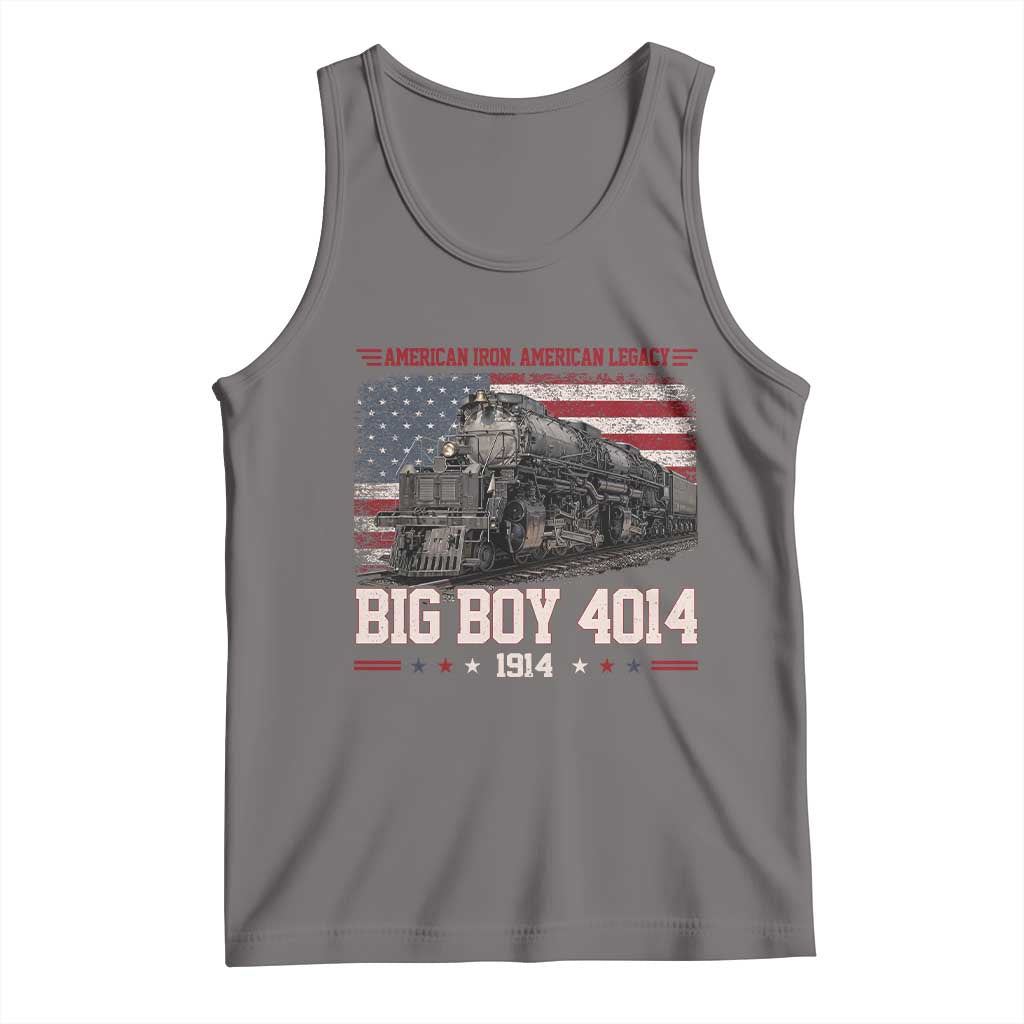 Vintage USA Steam Locomotive Patriotic Pride Tank Top American Iron American Legacy TS02 Deep Heather Print Your Wear