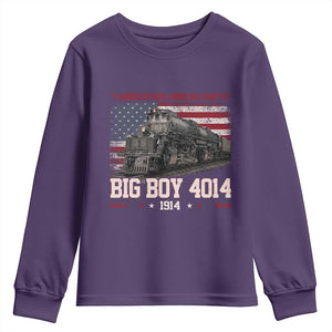 Vintage USA Steam Locomotive Patriotic Pride Youth Sweatshirt American Iron American Legacy TS02 Purple Print Your Wear