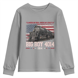 Vintage USA Steam Locomotive Patriotic Pride Youth Sweatshirt American Iron American Legacy TS02 Sport Gray Print Your Wear
