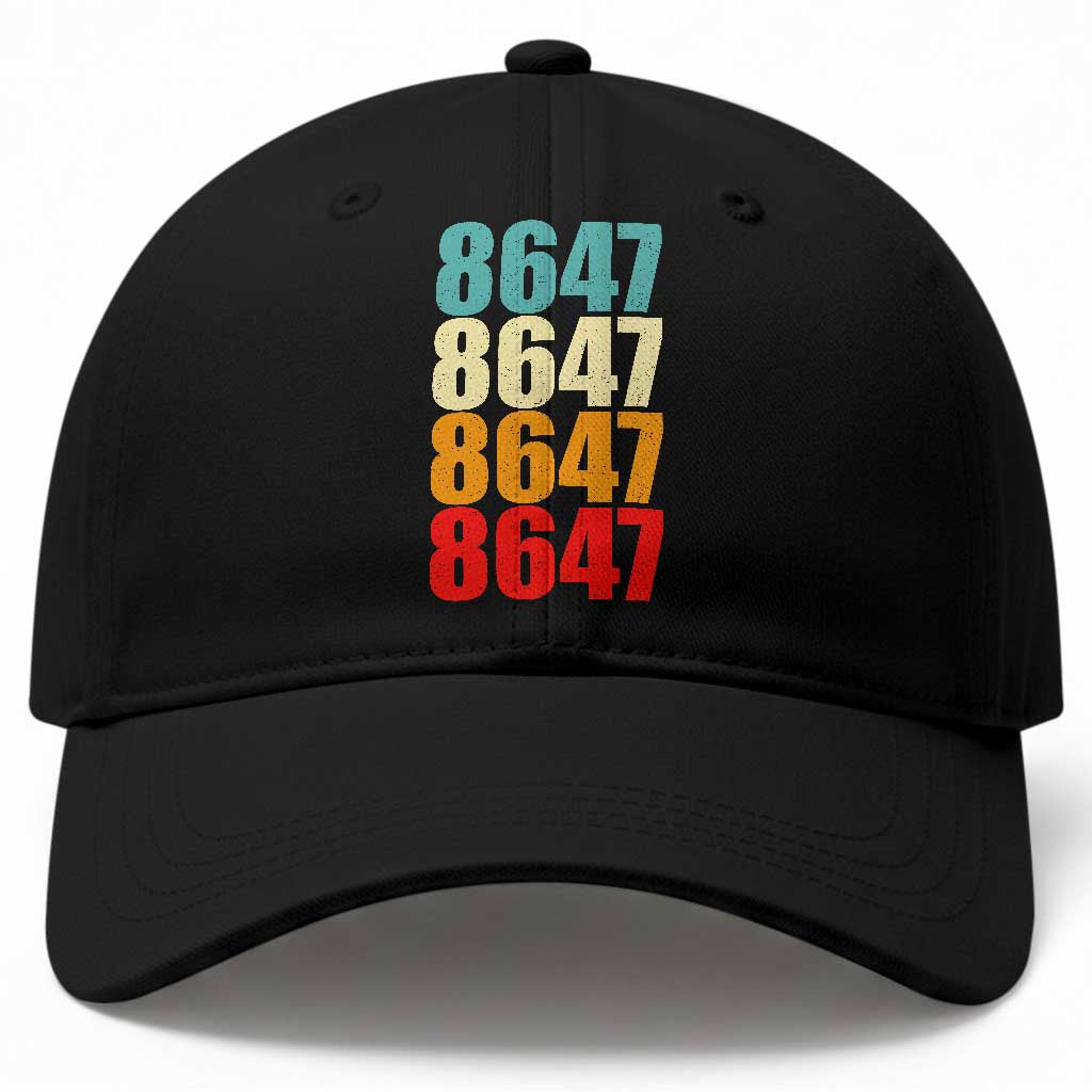 8647 Retro Vintage Color Palette Baseball Cap Minimalist Coded Political Satire TS02 Print Your Wear