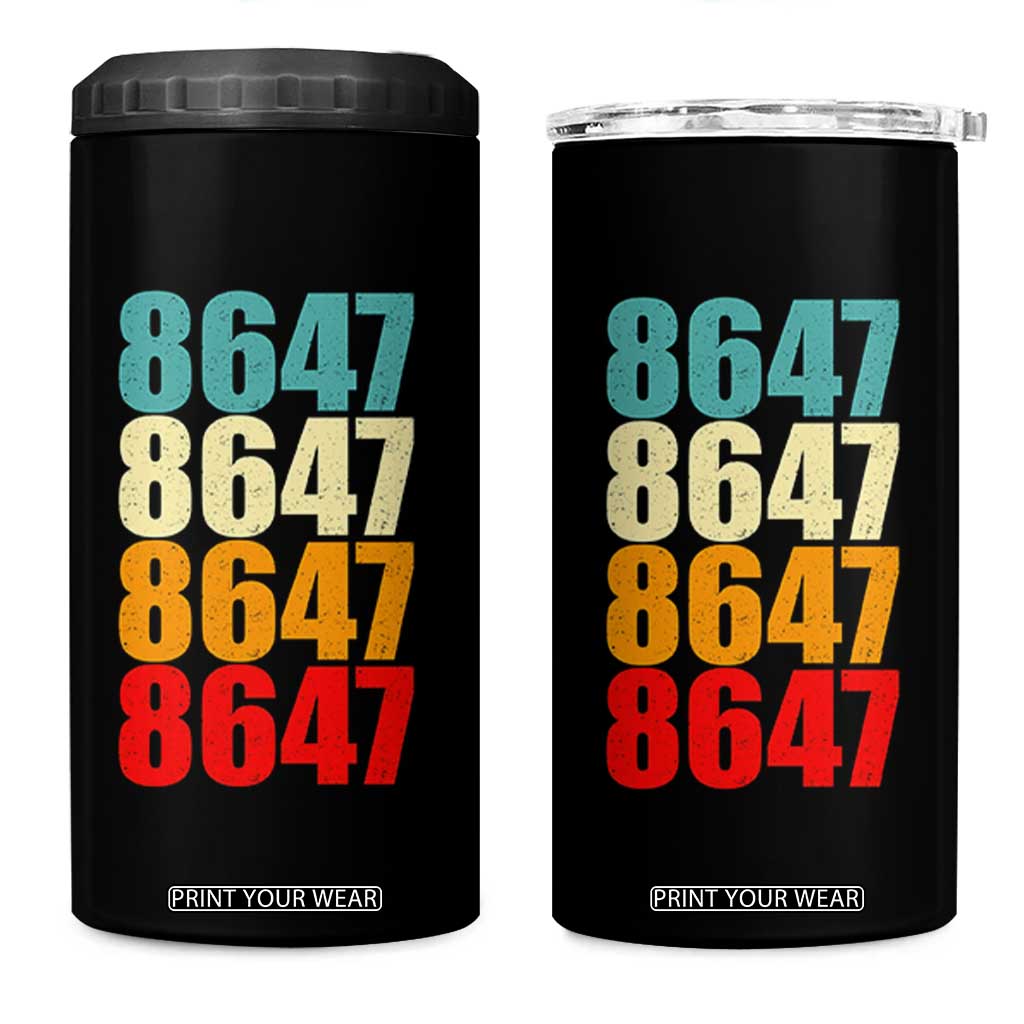 8647 Retro Vintage Color Palette 4 in 1 Can Cooler Tumbler Minimalist Coded Political Satire TS02 One Size: 16 oz Black Print Your Wear