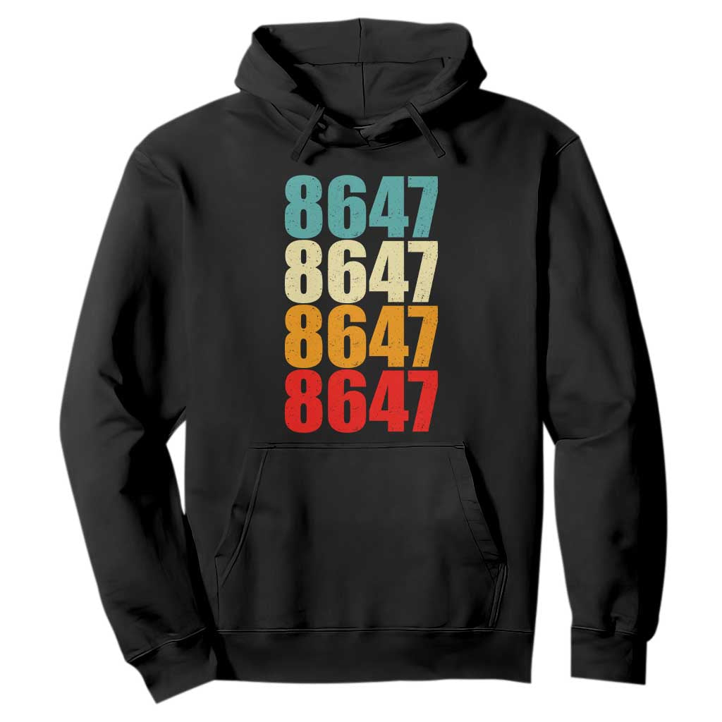 8647 Retro Vintage Color Palette Hoodie Minimalist Coded Political Satire TS02 Black Print Your Wear