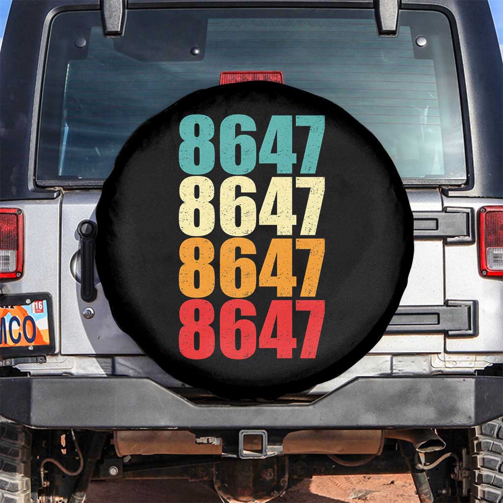 8647 Retro Vintage Color Palette Spare Tire Cover Minimalist Coded Political Satire TS02 No hole Black Print Your Wear
