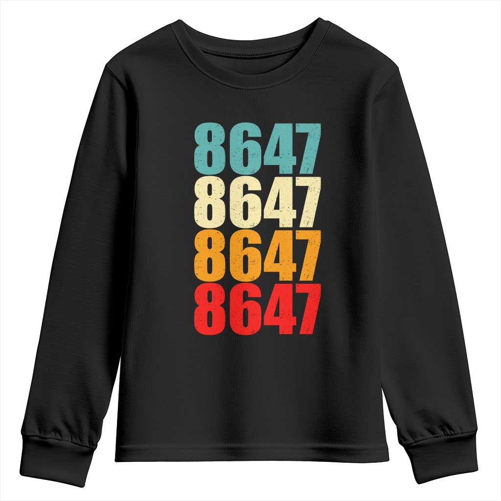 8647 Retro Vintage Color Palette Youth Sweatshirt Minimalist Coded Political Satire TS02 Black Print Your Wear