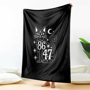 86 47 Celestial Black Cat Mystic Throw Blanket Moon Stars Coded Political Satire TS02 Print Your Wear