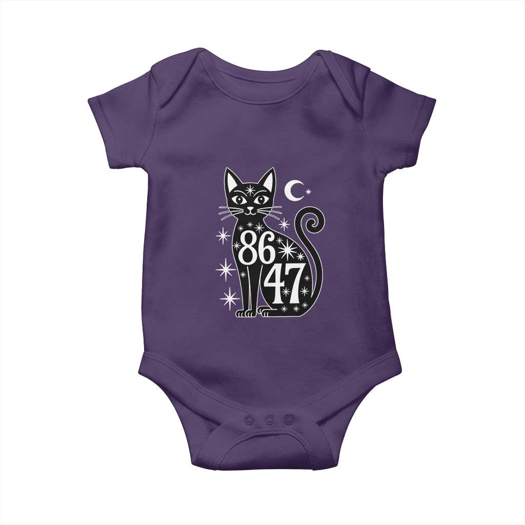 86 47 Celestial Black Cat Mystic Baby Onesie Moon Stars Coded Political Satire TS02 Purple Print Your Wear