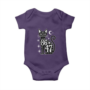 86 47 Celestial Black Cat Mystic Baby Onesie Moon Stars Coded Political Satire TS02 Purple Print Your Wear