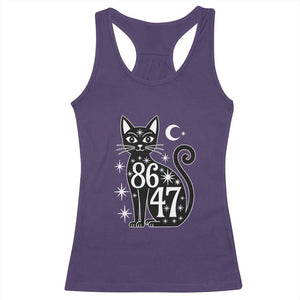 86 47 Celestial Black Cat Mystic Racerback Tank Top Moon Stars Coded Political Satire TS02 Purple Print Your Wear
