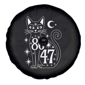86 47 Celestial Black Cat Mystic Spare Tire Cover Moon Stars Coded Political Satire TS02 Print Your Wear