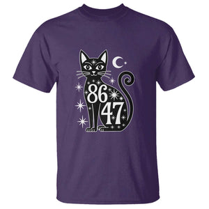 86 47 Celestial Black Cat Mystic T Shirt Moon Stars Coded Political Satire TS02 Purple Print Your Wear