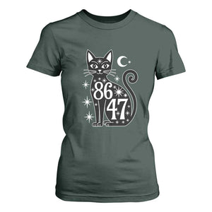 86 47 Celestial Black Cat Mystic T Shirt For Women Moon Stars Coded Political Satire TS02 Dark Forest Green Print Your Wear
