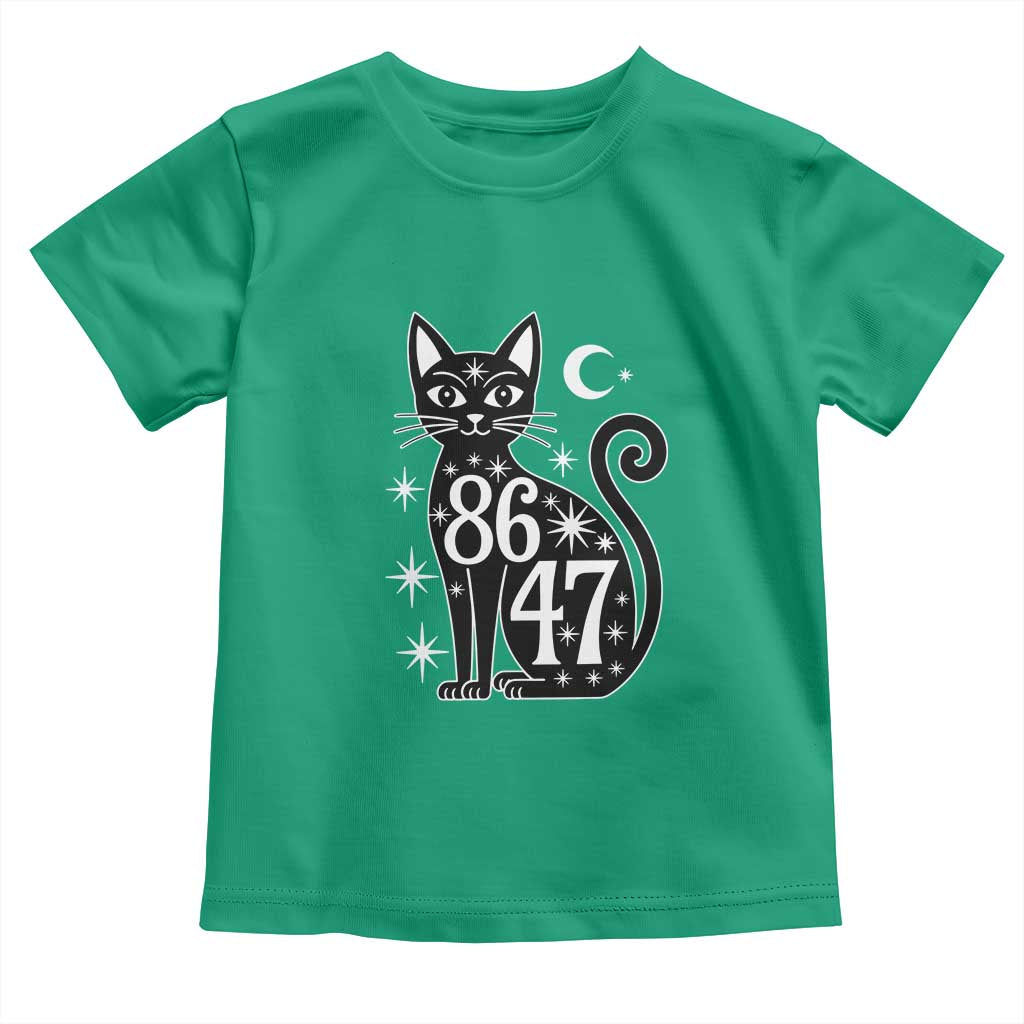 86 47 Celestial Black Cat Mystic Toddler T Shirt Moon Stars Coded Political Satire TS02 Irish Green Print Your Wear