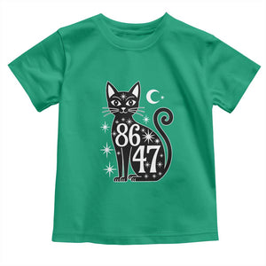 86 47 Celestial Black Cat Mystic Toddler T Shirt Moon Stars Coded Political Satire TS02 Irish Green Print Your Wear
