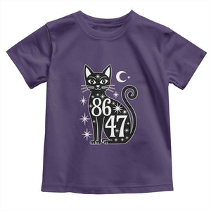 86 47 Celestial Black Cat Mystic Toddler T Shirt Moon Stars Coded Political Satire TS02 Purple Print Your Wear