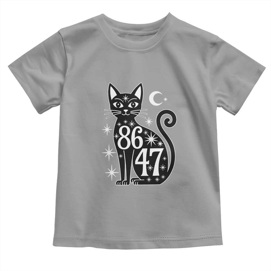 86 47 Celestial Black Cat Mystic Toddler T Shirt Moon Stars Coded Political Satire TS02 Sport Gray Print Your Wear
