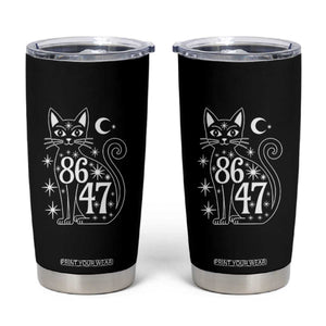 86 47 Celestial Black Cat Mystic Tumbler Cup Moon Stars Coded Political Satire TS02 Black Print Your Wear