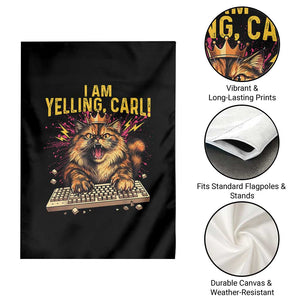 I Am Yelling Carl Graphic Garden Flag Funny Angry Cat Typing Keyboard Comic Retro TS02 Print Your Wear