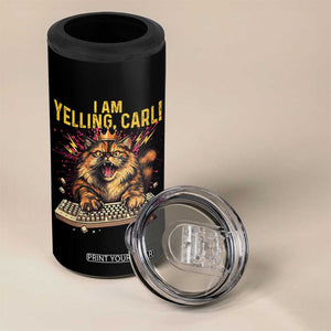 I Am Yelling Carl Graphic 4 in 1 Can Cooler Tumbler Funny Angry Cat Typing Keyboard Comic Retro TS02 Print Your Wear