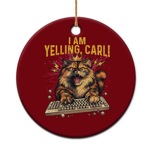 I Am Yelling Carl Graphic Ceramic Ornament Funny Angry Cat Typing Keyboard Comic Retro TS02 1pc Red Print Your Wear