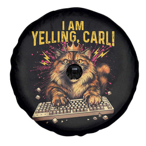 I Am Yelling Carl Graphic Spare Tire Cover Funny Angry Cat Typing Keyboard Comic Retro TS02 Print Your Wear