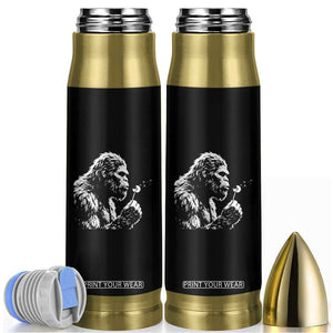 Bigfoot Blowing Dandelion Flower Graphic Bullet Tumbler Whimsical Sasquatch Profile Artistic Vintage Distressed TS02 Black Print Your Wear